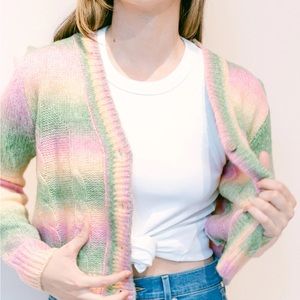 New Fall Cardigan Sorbet Colors /wool blend